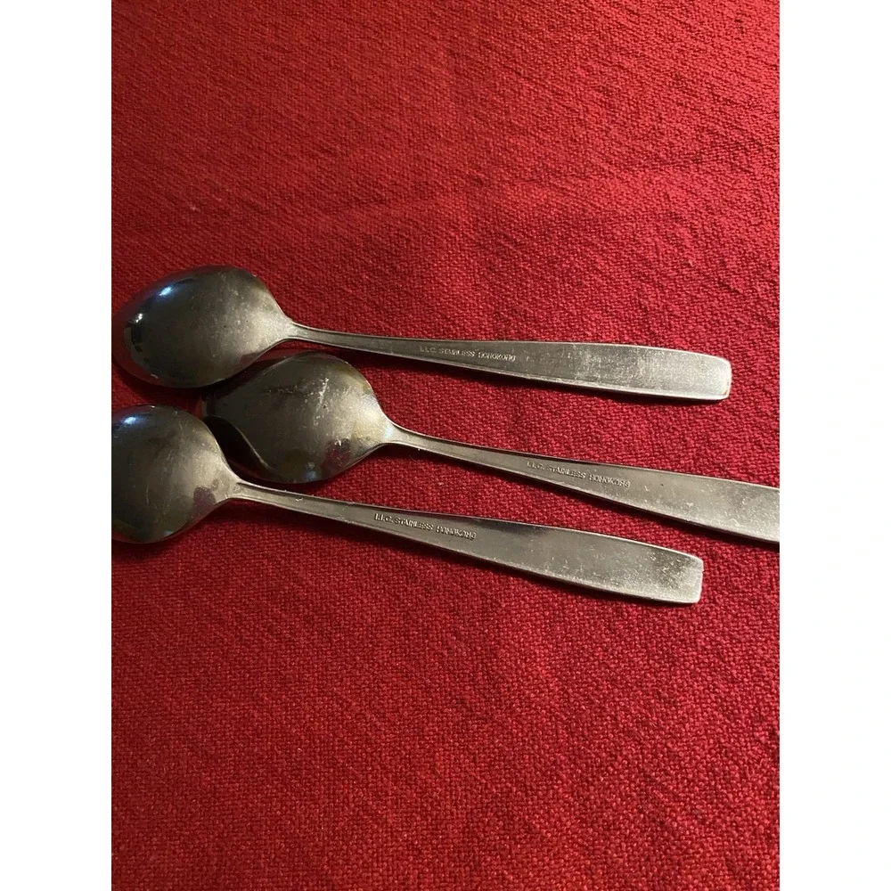 Vintage‎ LLC Hong Kong Stainless Steel Flatware Dinner Spoons Set Of 3